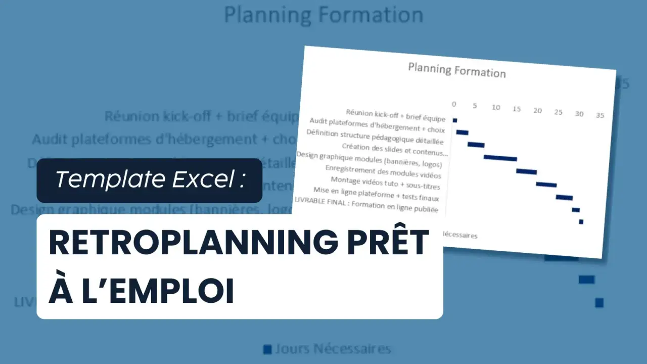 Un rétroplanning prêt à l'emploi, un template Excel pour planifier votre formation.