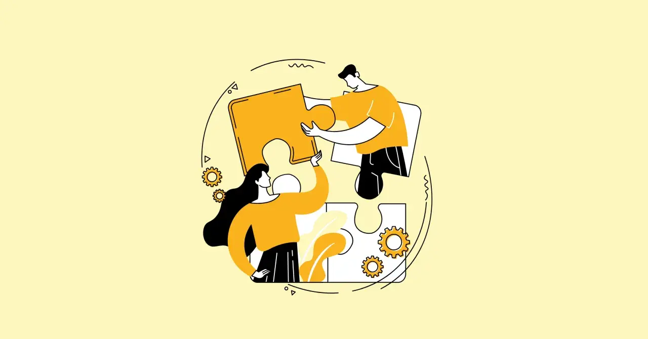 Deux personnes assemblent un puzzle, symbolisant la collaboration pour définir un domaine d'activité stratégique.