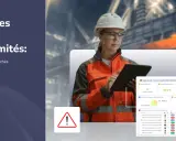 Une femme ingénieure utilise une tablette pour la gestion des non conformités, optimisant ainsi la réduction des coûts cachés.