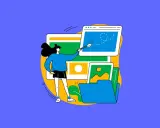 Une personne interagit avec des écrans, suggérant l'optimisation du quality score Google Ads pour de meilleures performances.