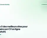 Top 5 des meilleurs sites pour refaire son CV en ligne gratuitement. Le logo Licorne Society et le mot "Comparatifs" sont visibles.