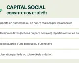 Capital social : apports, division en titres, dépôt bancaire et libération. Informations clés pour la constitution d'une SARL.