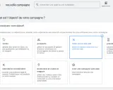 Interface Google Ads pour choisir l'objectif d'une campagne : "Trafic vers le site web" est sélectionné.