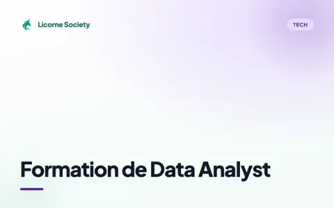Licorne Society propose une formation certifiante data analytics pour maîtriser l'analyse de données et exceller dans le domaine de la tech.