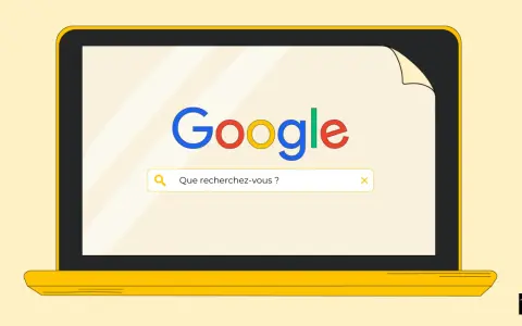 Une barre de recherche Google affiche "Que recherchez-vous ?", prête à exclure un mot d'une recherche.
