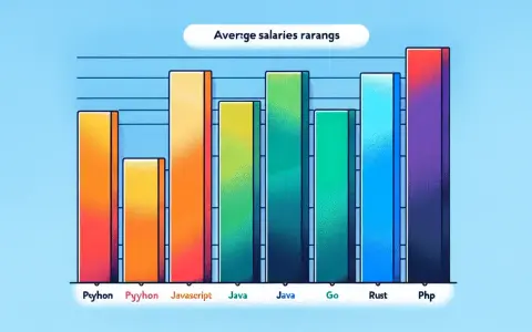 Graphique des salaires moyens par langage de programmation. Le développeur back end avec PHP a le salaire le plus élevé.