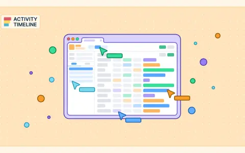 Interface de gestion de projet avec plusieurs projets en simultané, affichant des barres colorées sur une ligne de temps.
