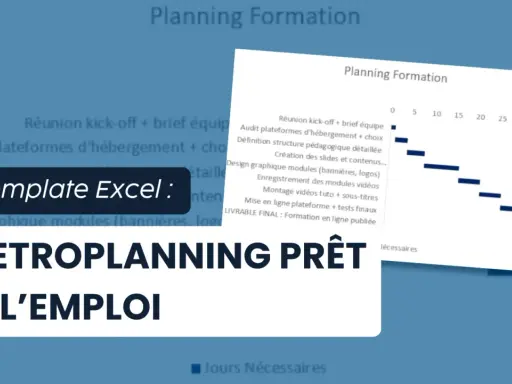Un rétroplanning prêt à l'emploi, un template Excel pour planifier votre formation.