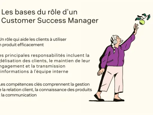 Illustration des bases du rôle de Customer Success Manager : une personne tend la main vers une pomme. La traduction du rôle est essentielle.