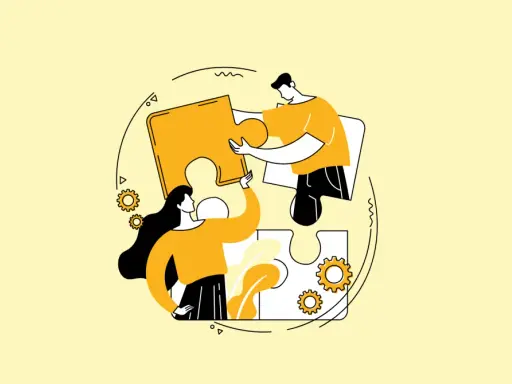 Deux personnes assemblent un puzzle, symbolisant la collaboration pour définir un domaine d'activité stratégique.