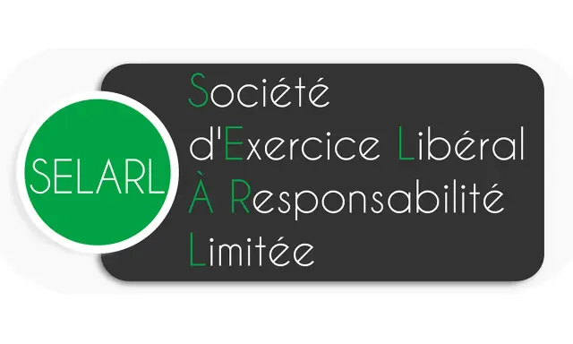 Logo SELARL : Société d'Exercice Libéral à Responsabilité Limitée.