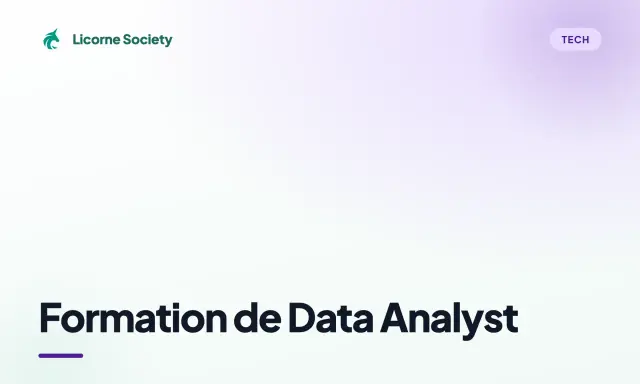 Licorne Society propose une formation certifiante data analytics pour maîtriser l'analyse de données et exceller dans le domaine de la tech.