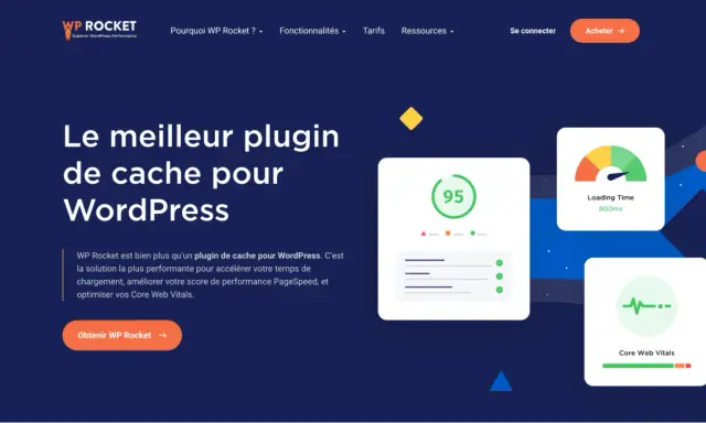 Le meilleur plugin de cache pour WordPress, WP Rocket, accélère votre site. Obtenez ce plugin WordPress gratuit pour des performances optimales.