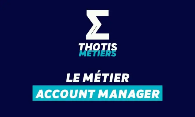 Le métier d'account manager : une carrière clé. Le logo Thotis Métiers est présent.