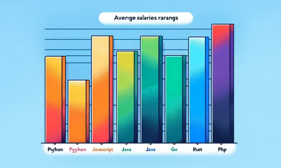 Graphique des salaires moyens par langage de programmation. Le développeur back end avec PHP a le salaire le plus élevé.