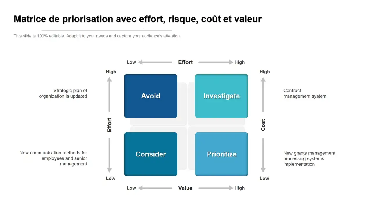 Grille de priorisation de projets : 