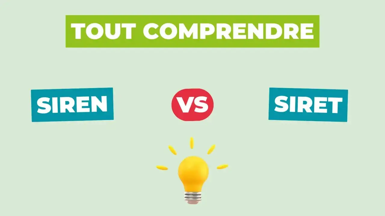 Comprendre la diff&eacute;rence entre SIREN et SIRET. Une ampoule s'allume, symbolisant l'id&eacute;e.