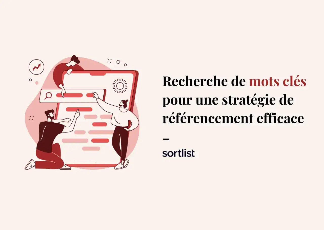 Des personnes travaillent sur une interface de recherche pour optimiser leur stratégie de référencement. Recherche mots clés Google.